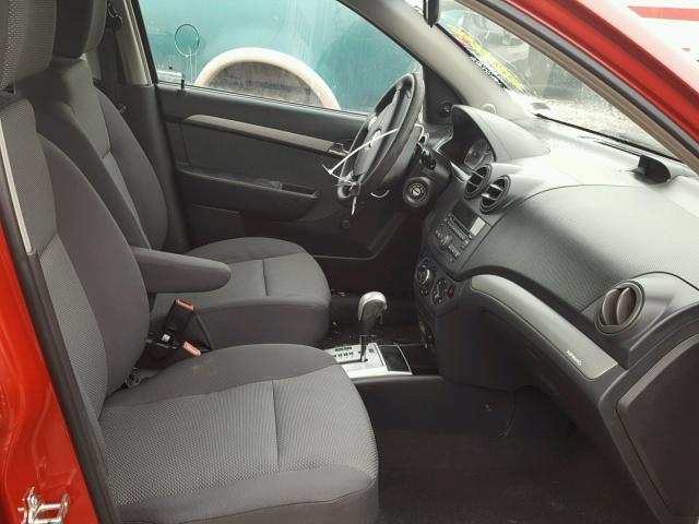 KL1TD56EX9B324079 - 2009 CHEVROLET AVEO LS RED photo 5