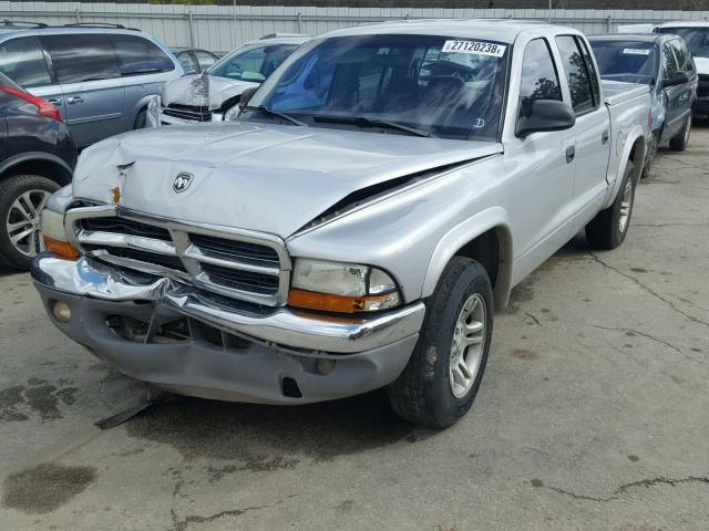 1D7HL48N24S734897 - 2004 DODGE DAKOTA QUA SILVER photo 2