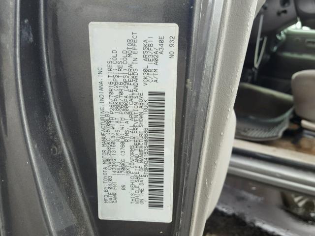 5TBRN34163S408686 - 2003 TOYOTA TUNDRA ACC GRAY photo 10