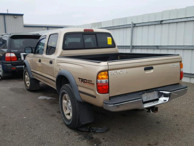 5TEGN92N41Z797075 - 2001 TOYOTA TACOMA DOU GOLD photo 3