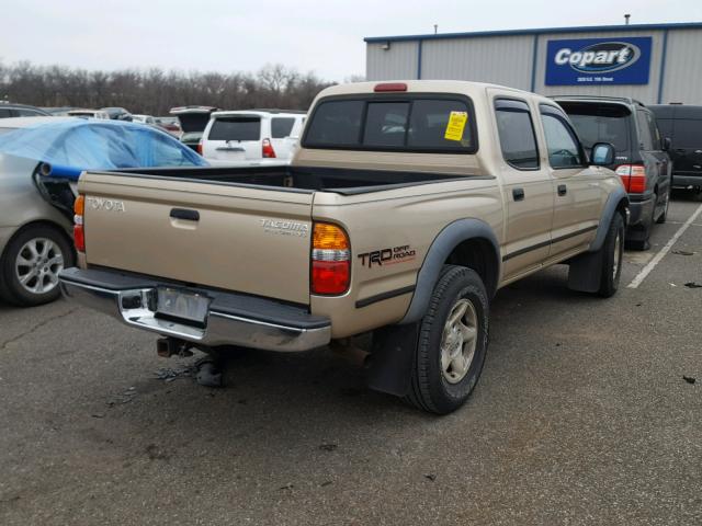 5TEGN92N41Z797075 - 2001 TOYOTA TACOMA DOU GOLD photo 4