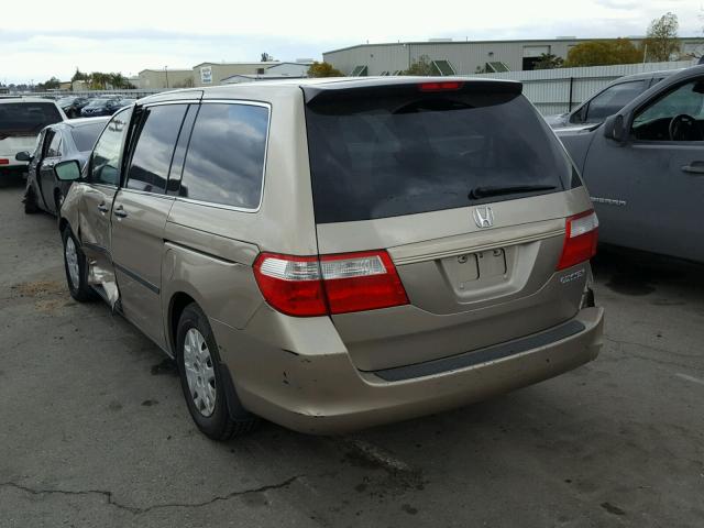 5FNRL38255B042131 - 2005 HONDA ODYSSEY LX GOLD photo 3