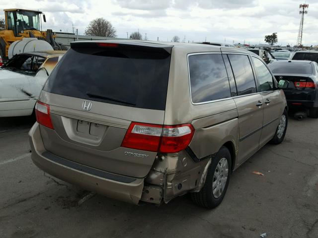 5FNRL38255B042131 - 2005 HONDA ODYSSEY LX GOLD photo 4