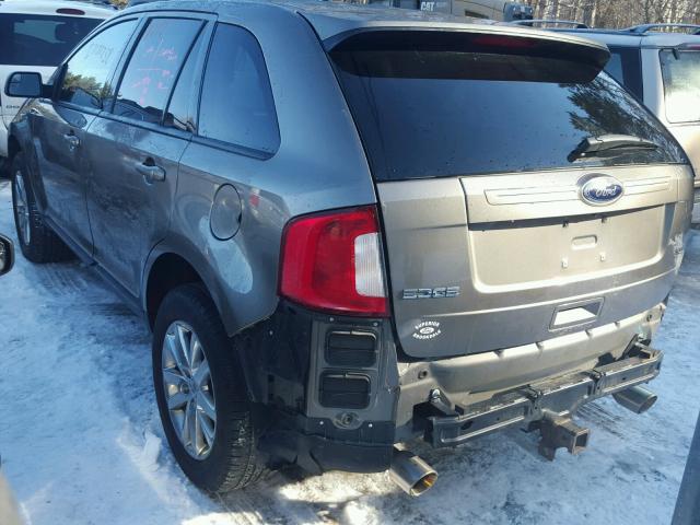 2FMDK3JC5DBB21810 - 2013 FORD EDGE SEL CHARCOAL photo 3