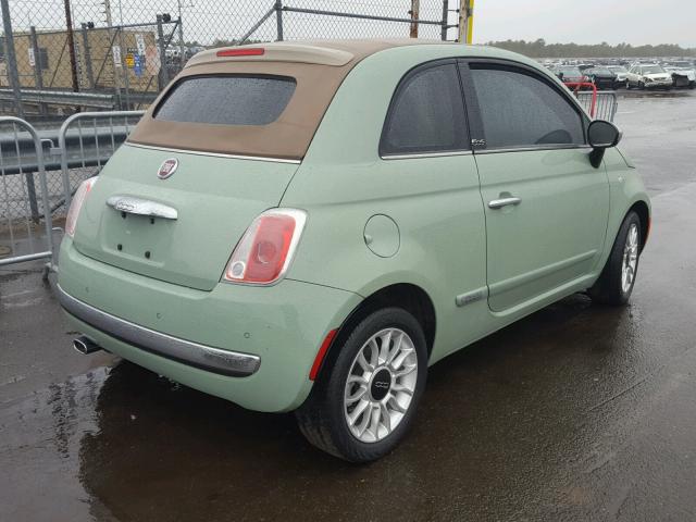 3C3CFFER6CT109600 - 2012 FIAT 500 LOUNGE GREEN photo 4