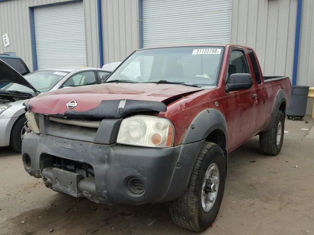 1N6ED26Y31C350562 - 2001 NISSAN FRONTIER K RED photo 2