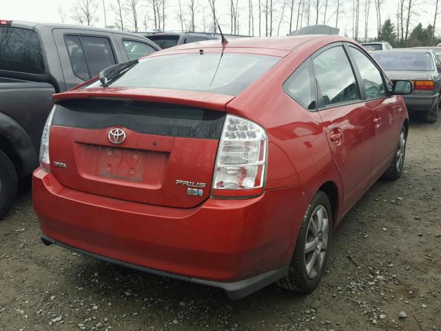 JTDKB20U697836255 - 2009 TOYOTA PRIUS RED photo 4