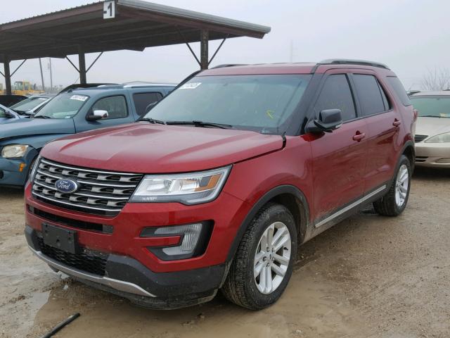 1FM5K7D88HGA86939 - 2017 FORD EXPLORER X RED photo 2