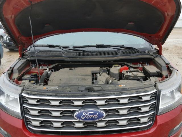 1FM5K7D88HGA86939 - 2017 FORD EXPLORER X RED photo 7