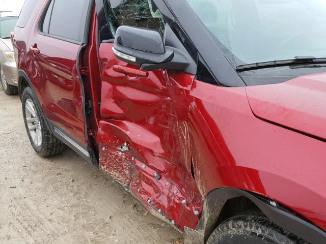 1FM5K7D88HGA86939 - 2017 FORD EXPLORER X RED photo 9