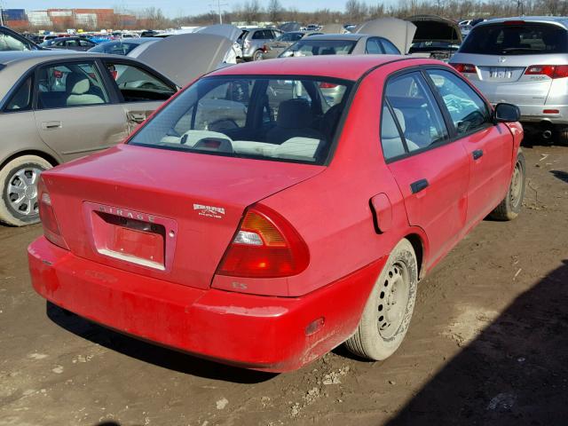 JA3AY26C11U014847 - 2001 MITSUBISHI MIRAGE ES RED photo 4