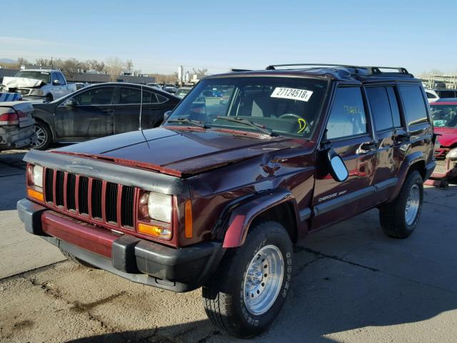 1J4FF48S4YL185888 - 2000 JEEP CHEROKEE S MAROON photo 2