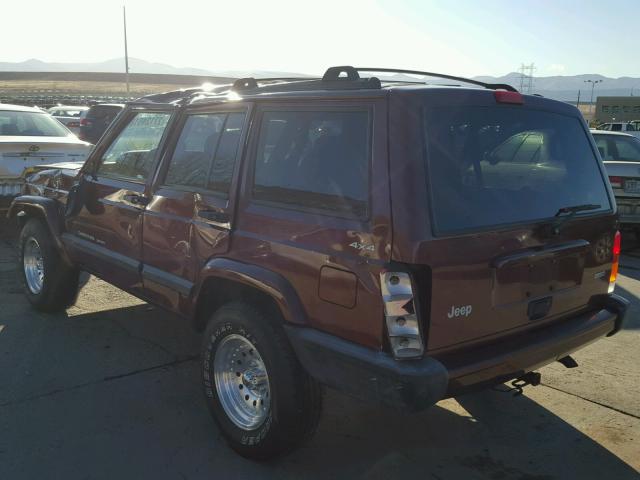 1J4FF48S4YL185888 - 2000 JEEP CHEROKEE S MAROON photo 3