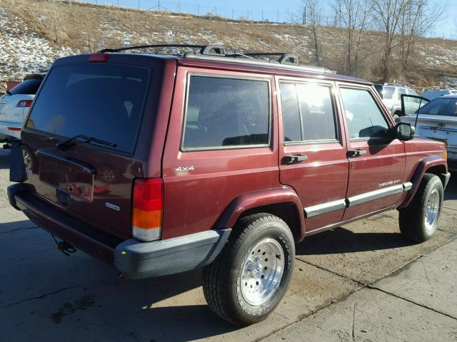 1J4FF48S4YL185888 - 2000 JEEP CHEROKEE S MAROON photo 4