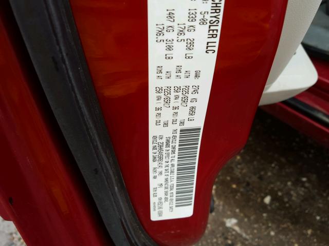 2D8HN54X58R814141 - 2008 DODGE GRAND CARA RED photo 10