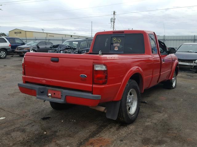 1FTYR14U14PB30622 - 2004 FORD RANGER SUP RED photo 4