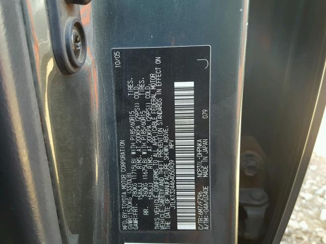 JTLKT324464050939 - 2006 TOYOTA SCION XB BLACK photo 10