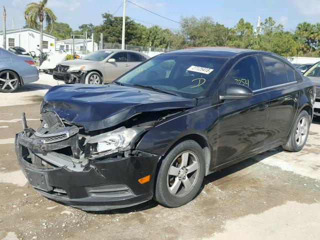 1G1PC5SB4E7403665 - 2014 CHEVROLET CRUZE LT BLACK photo 2