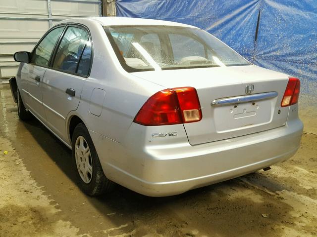 1HGES16561L001695 - 2001 HONDA CIVIC LX SILVER photo 3