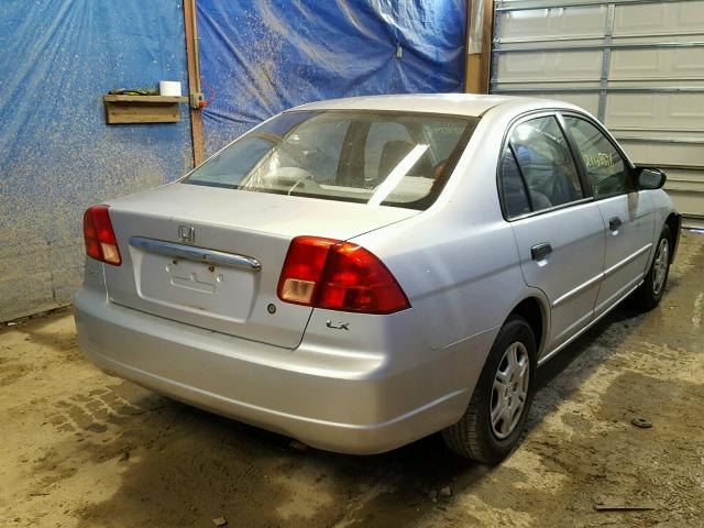 1HGES16561L001695 - 2001 HONDA CIVIC LX SILVER photo 4