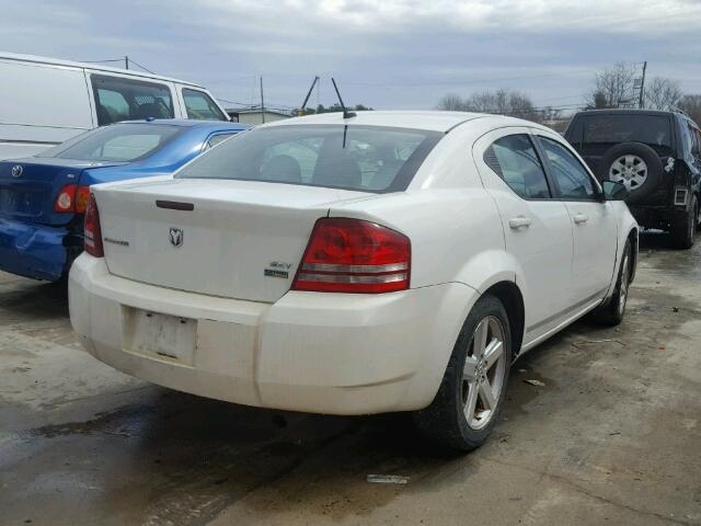 1B3LC56R68N614123 - 2008 DODGE AVENGER SX WHITE photo 4