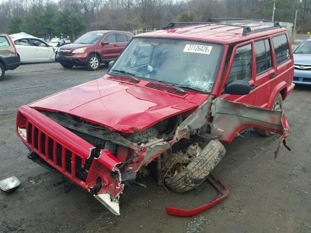 1J4FF68S2XL556315 - 1999 JEEP CHEROKEE S RED photo 2