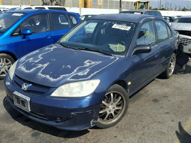 2HGES165X4H544078 - 2004 HONDA CIVIC LX BLUE photo 2