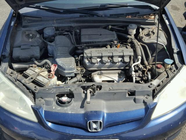 2HGES165X4H544078 - 2004 HONDA CIVIC LX BLUE photo 7