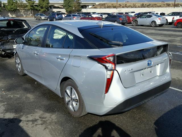 JTDKBRFU2H3047218 - 2017 TOYOTA PRIUS SILVER photo 3