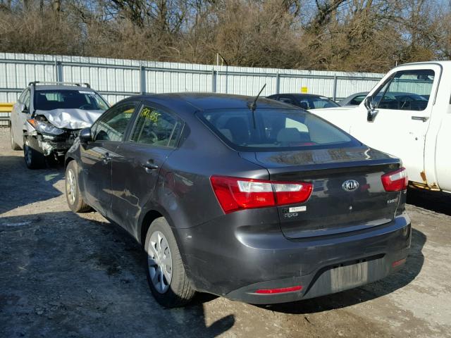 KNADN4A36D6243251 - 2013 KIA RIO EX GRAY photo 3