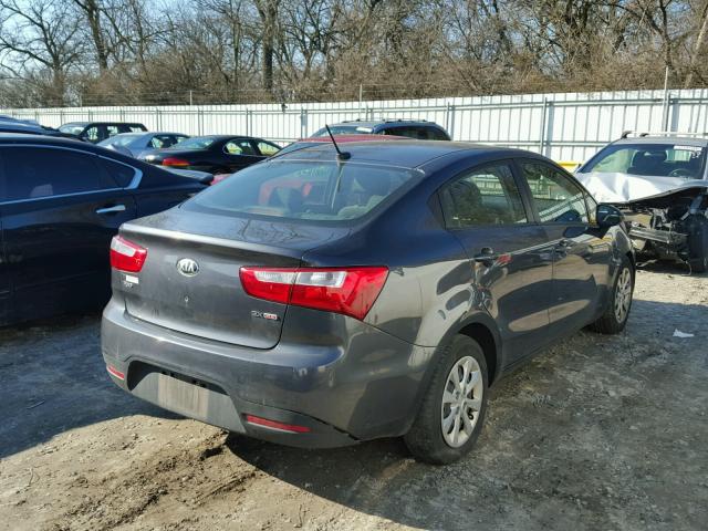 KNADN4A36D6243251 - 2013 KIA RIO EX GRAY photo 4