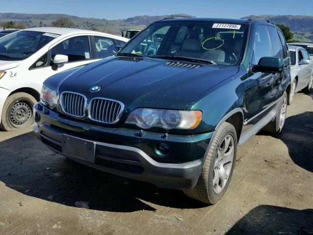 WBAFB33581LH07814 - 2001 BMW X5 4.4I GREEN photo 2