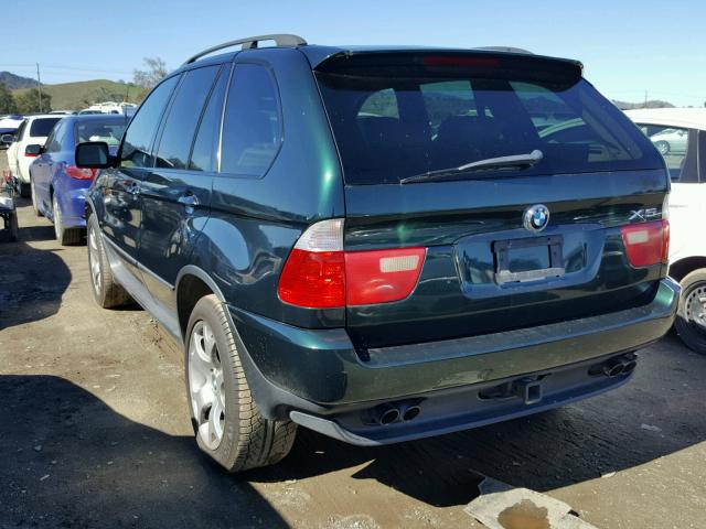 WBAFB33581LH07814 - 2001 BMW X5 4.4I GREEN photo 3