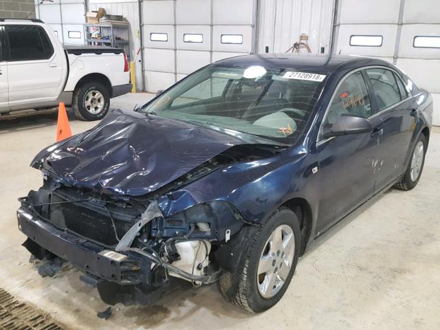 1G1ZG57B284222625 - 2008 CHEVROLET MALIBU LS BLUE photo 2