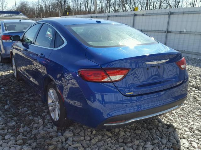 1C3CCCAB6FN658623 - 2015 CHRYSLER 200 LIMITE BLUE photo 3