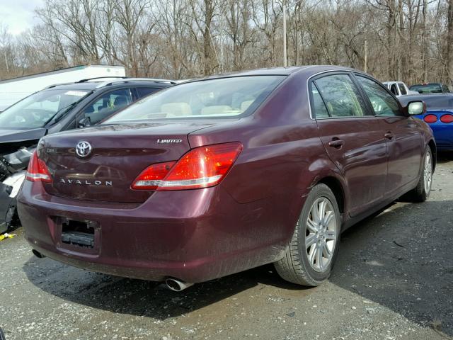 4T1BK36B67U187899 - 2007 TOYOTA AVALON XL BURGUNDY photo 4