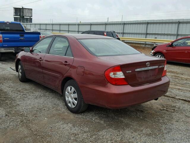 4T1BE32K74U378630 - 2004 TOYOTA CAMRY LE BURGUNDY photo 3