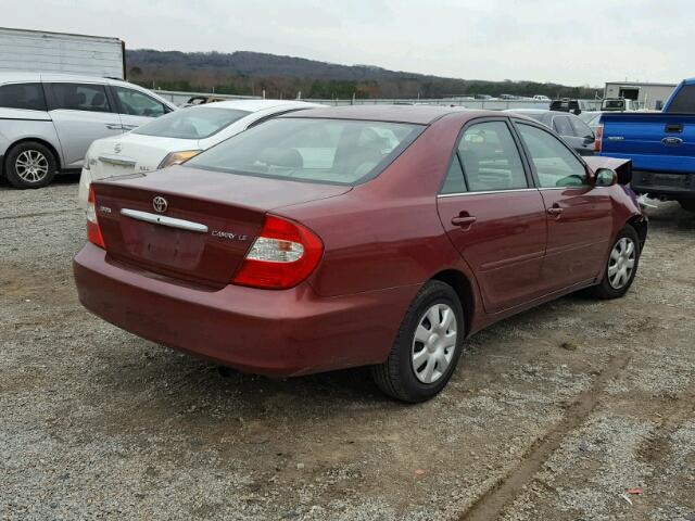 4T1BE32K74U378630 - 2004 TOYOTA CAMRY LE BURGUNDY photo 4