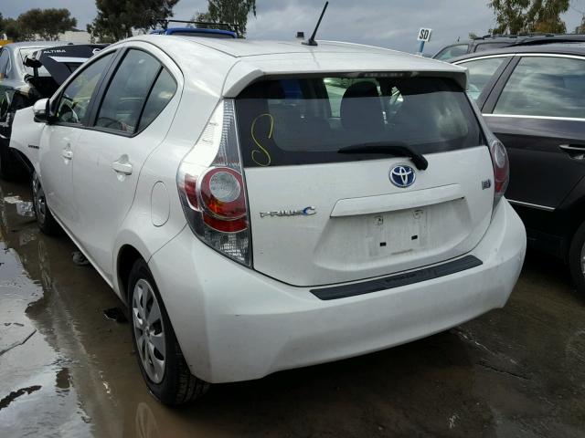 JTDKDTB31E1564263 - 2014 TOYOTA PRIUS C WHITE photo 3