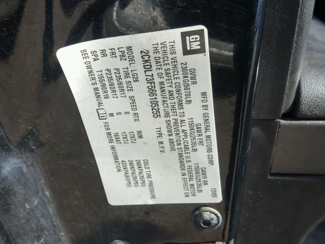 2CKDL73F566105255 - 2006 PONTIAC TORRENT BLACK photo 10