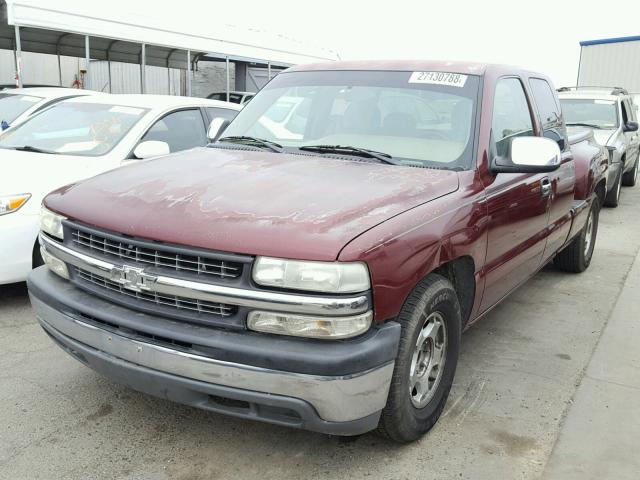 2GCEC19TXY1132389 - 2000 CHEVROLET SILVERADO BURGUNDY photo 2