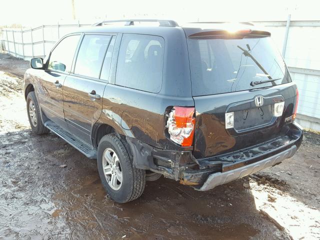 2HKYF18475H523587 - 2005 HONDA PILOT EX BLACK photo 3