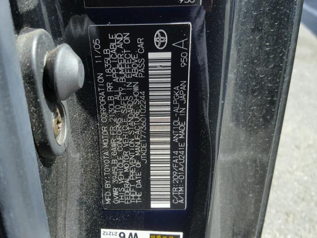 JTKDE177360102244 - 2006 TOYOTA SCION TC 黑色 照片 10