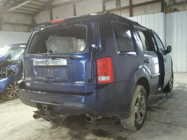 5FNYF4H54EB036386 - 2014 HONDA PILOT EXL BLUE photo 4