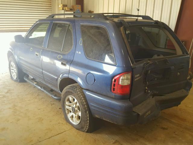 4S2DM58W224324658 - 2002 ISUZU RODEO S BLUE photo 3