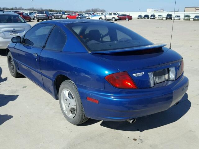 1G2JB12F737263642 - 2003 PONTIAC SUNFIRE BLUE photo 3