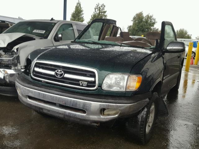 5TBBT44111S132377 - 2001 TOYOTA TUNDRA ACC GREEN photo 2