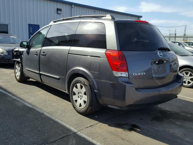 5N1BV28UX5N104594 - 2005 NISSAN QUEST S GRAY photo 3