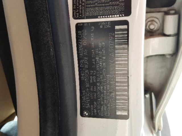 WBAAM3348YCA90792 - 2000 BMW 323 I WHITE photo 10