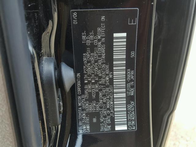 JTJHT00W964013651 - 2006 LEXUS LX 470 BLACK photo 10